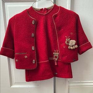 Vintage Austrian GEISSWEEIN wool girls holiday jacket and dress